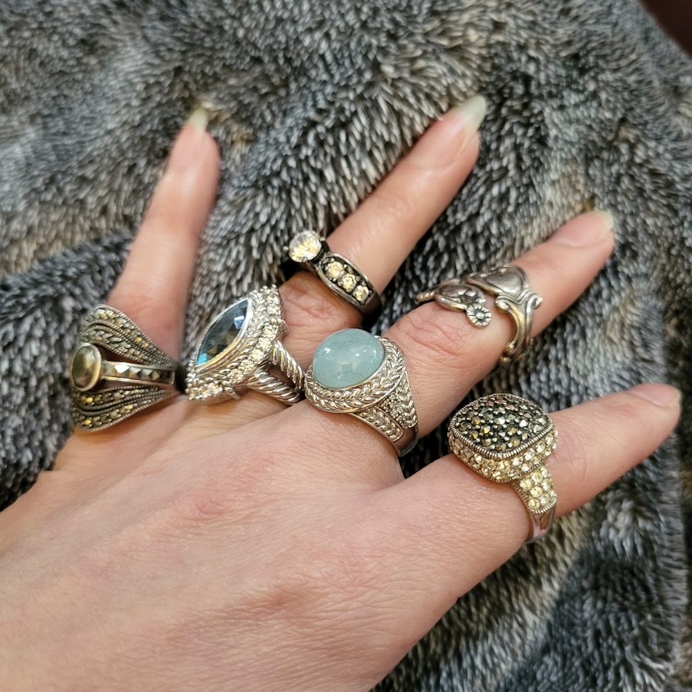 6 Vintage sterling silver 925 rings